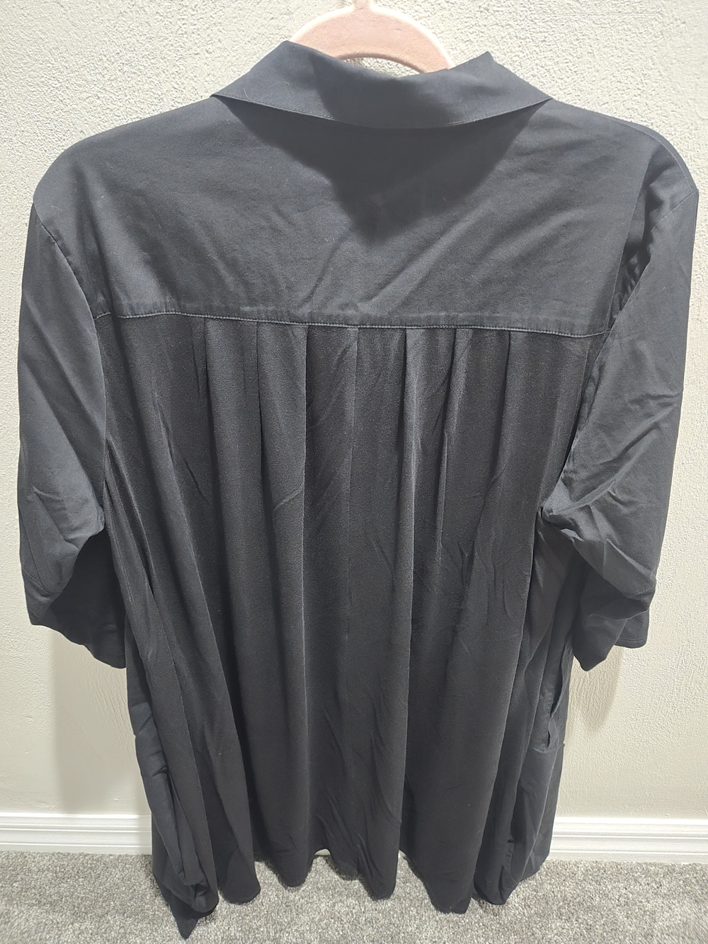 Stella Carakasi Black 3/4 Sleeve Cotton Tunic With Jersey Knit Swing Back - Picture 2 of 5